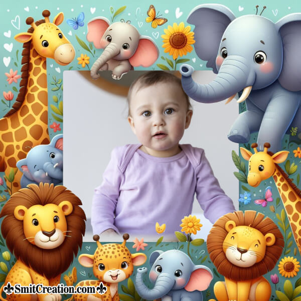 Baby Photo Frame With Animals