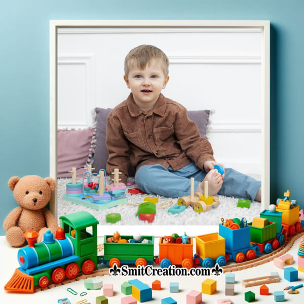 Baby Photo Frame With Toy Train