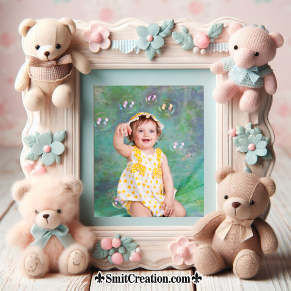 Teddy Bear Photo Frame For Baby