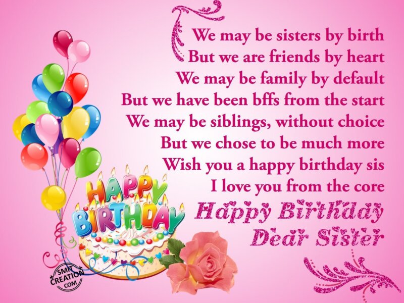 Happy Birthday Dear Sister - SmitCreation.com