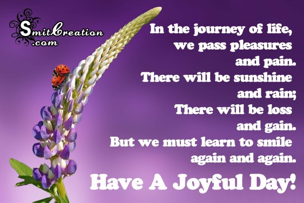 Have a joyful day – In the journey of life