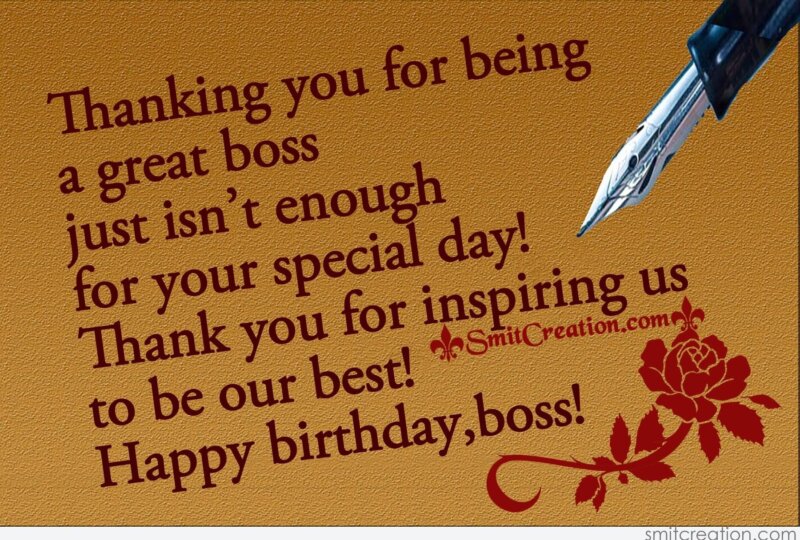 Happy Birthday Boss Thanking You For Being A Great Boss 