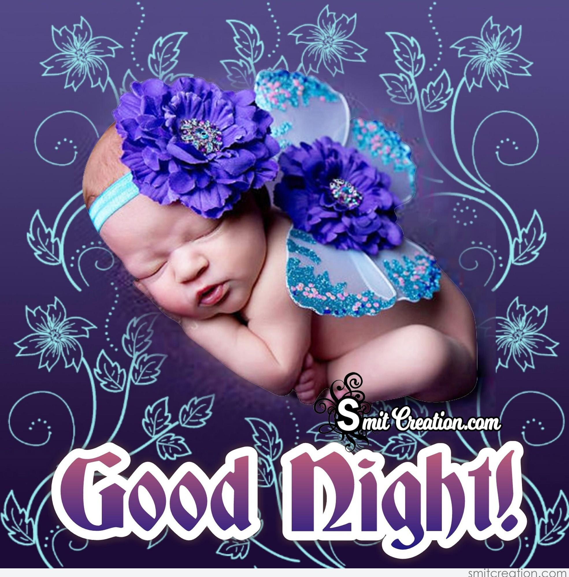 Good Night Beautiful Baby Image - SmitCreation.com