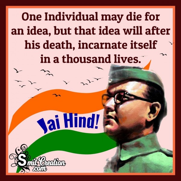 One Individual May Die For An Idea