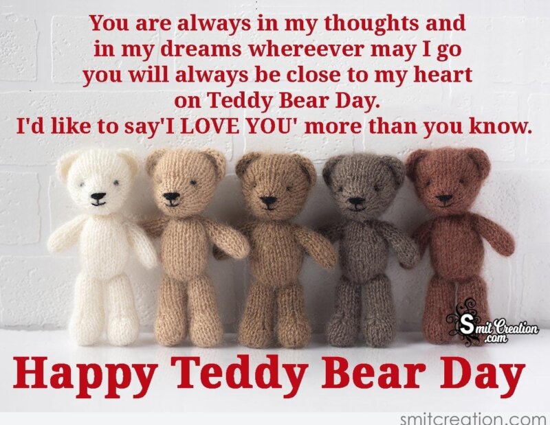 Happy Teddy Bear Day Message - SmitCreation.com