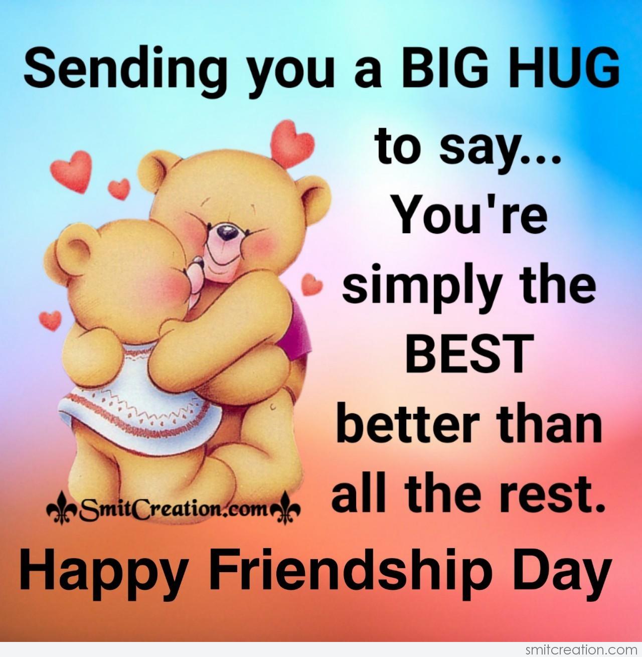 Happy Friendship Day Sending Big Hug - SmitCreation.com