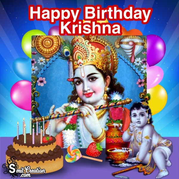 Happy Birthday Krishna Card For Wish