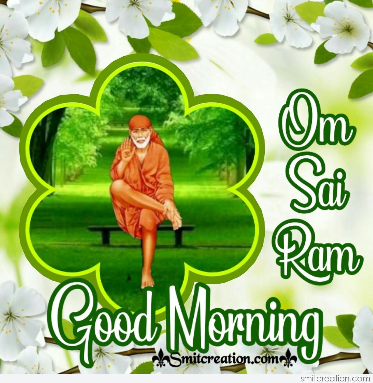 Good Morning Sai Baba Greeting - SmitCreation.com