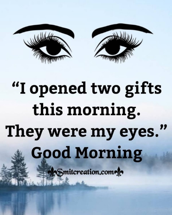 Good Morning I Opened Two Gifts This Morning - SmitCreation.com