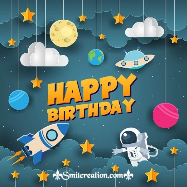 Happy Birthday Night Space Card