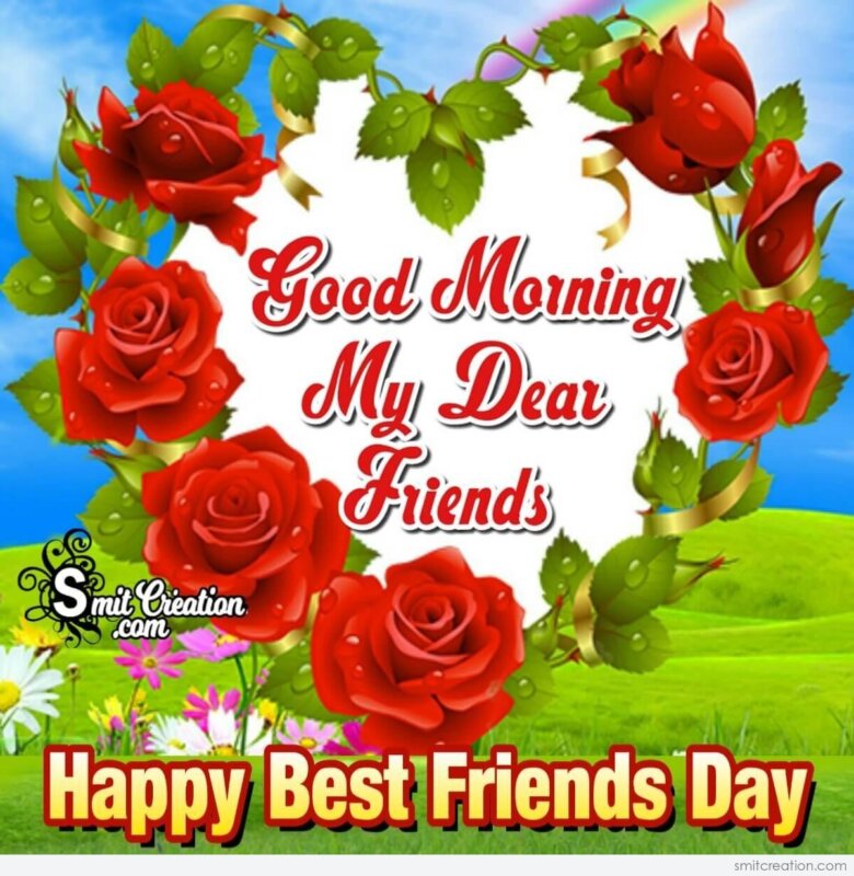 images of good morning friends with flowers