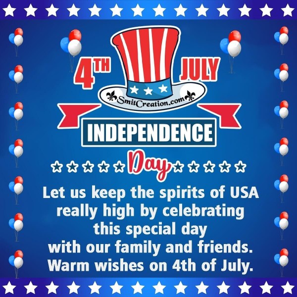 Warm Wishes On 4th of July Image
