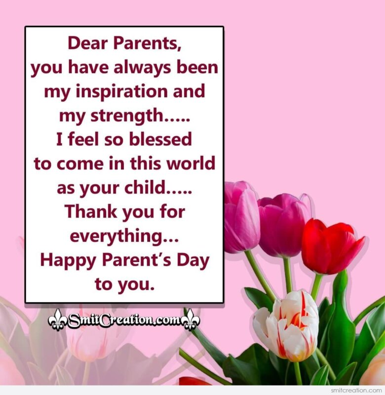 Happy Parent s Day Thank You Message Image SmitCreation