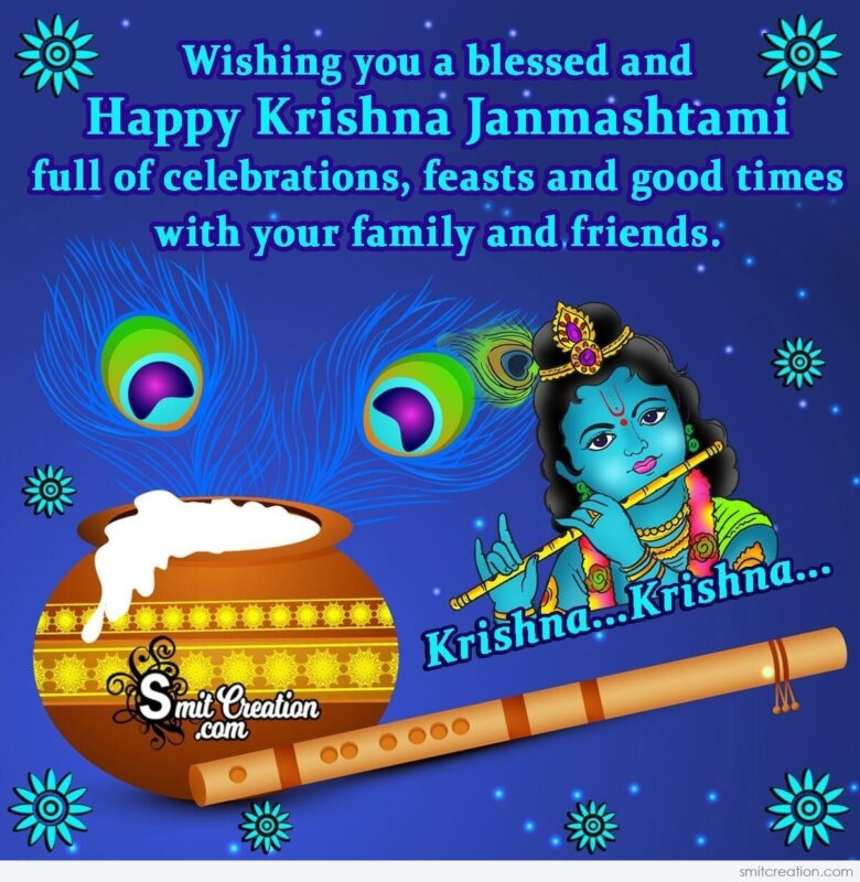 Wishing You A Blessed And Happy Krishna Janmashtami - SmitCreation.com
