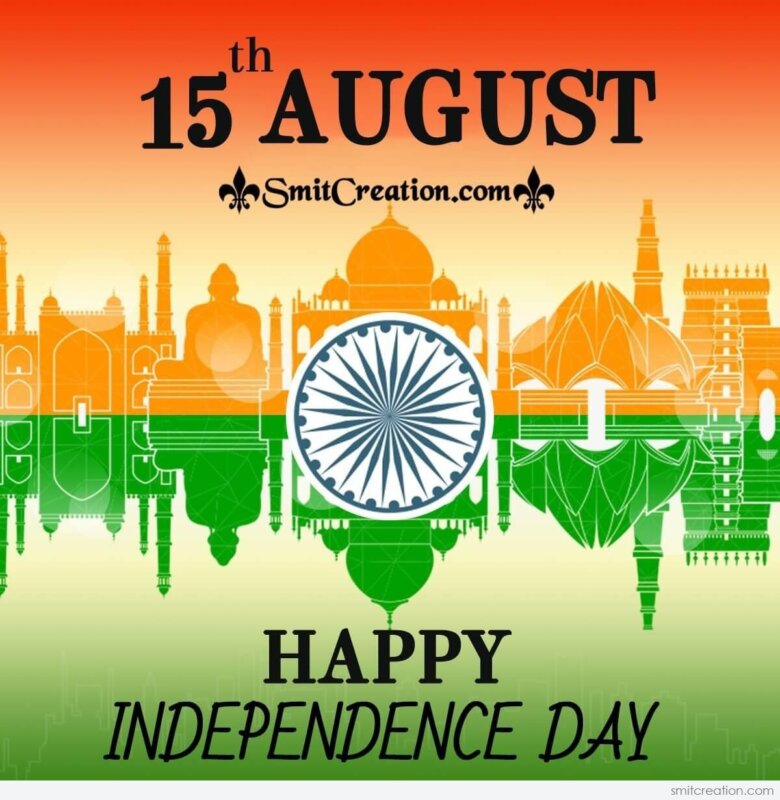 15th August Happy Independence Day Image  SmitCreation.com