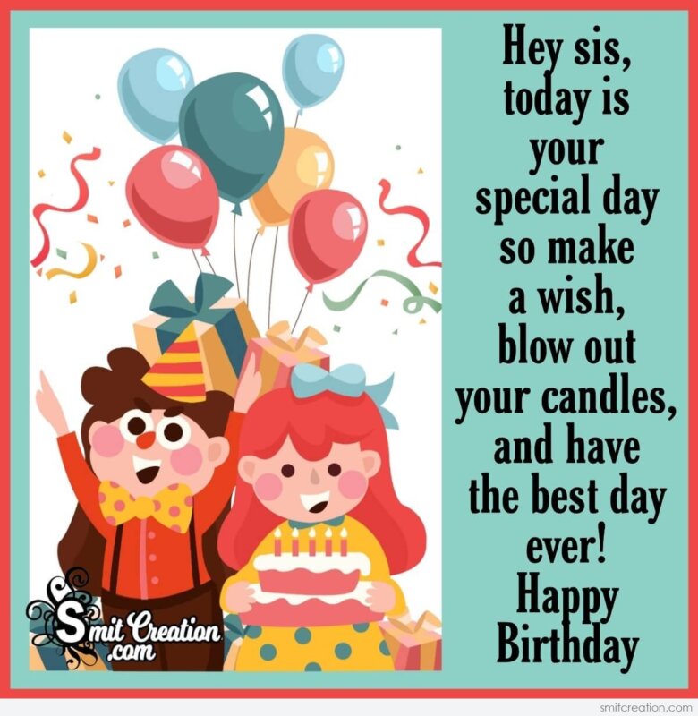 Happy Birthday Message Image For Sister - SmitCreation.com
