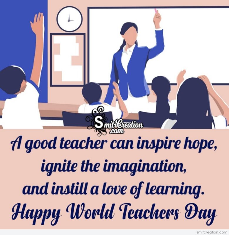 Happy World Teachers Day Inspirational Image - SmitCreation.com