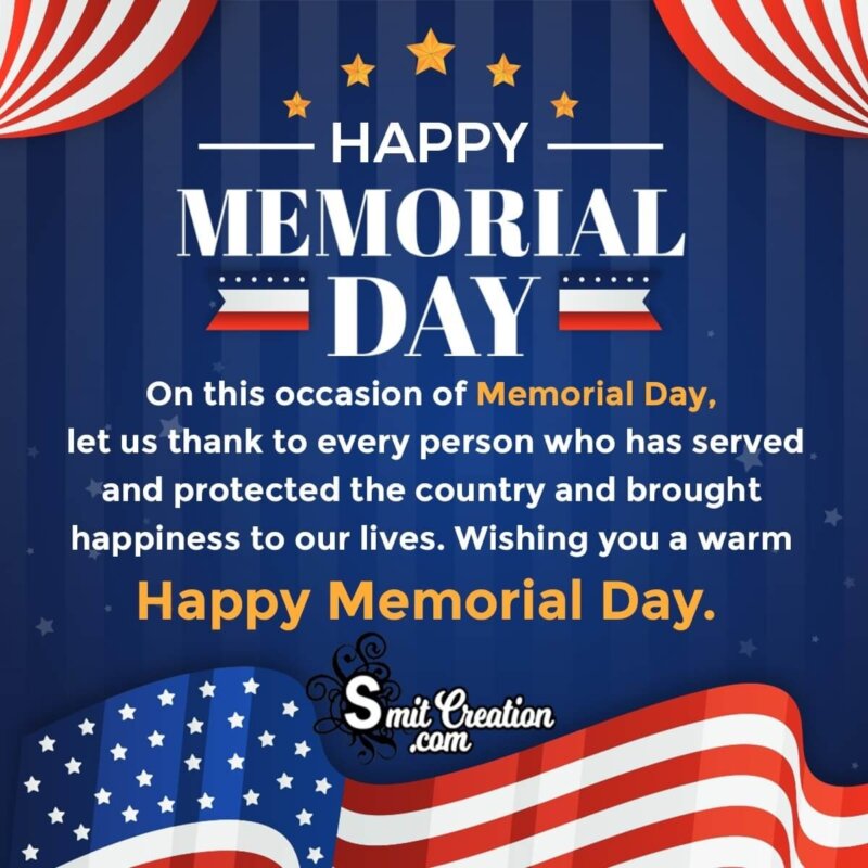 Happy Memorial Day Wish Picture SmitCreation