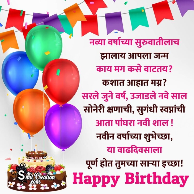 Birthday Marathi Wishes For Born In January - SmitCreation.com
