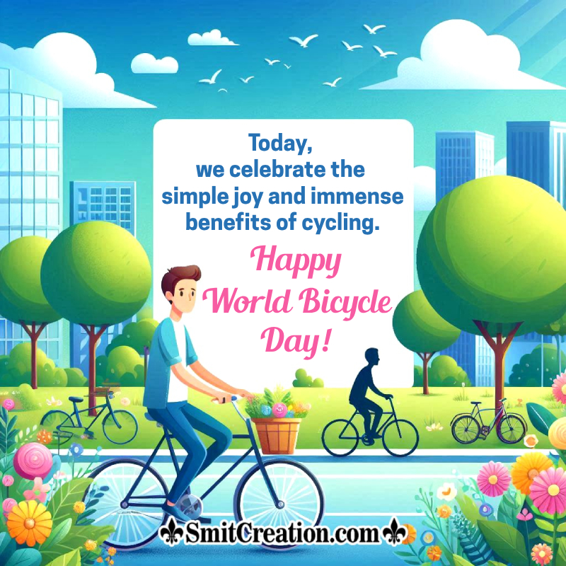 Awesome Happy World Bicycle Day Wishing Pic