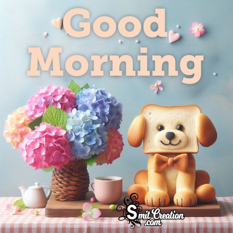Good Morning Breakfast Dog Image