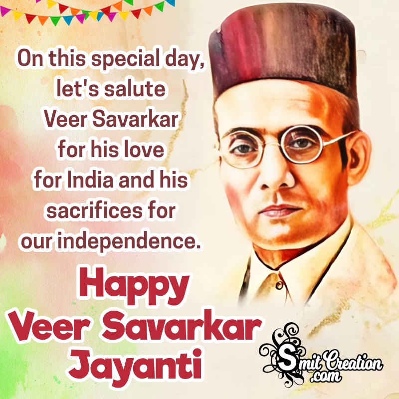 Happy Veer Savarkar Jayanti Fantastic Message Photo
