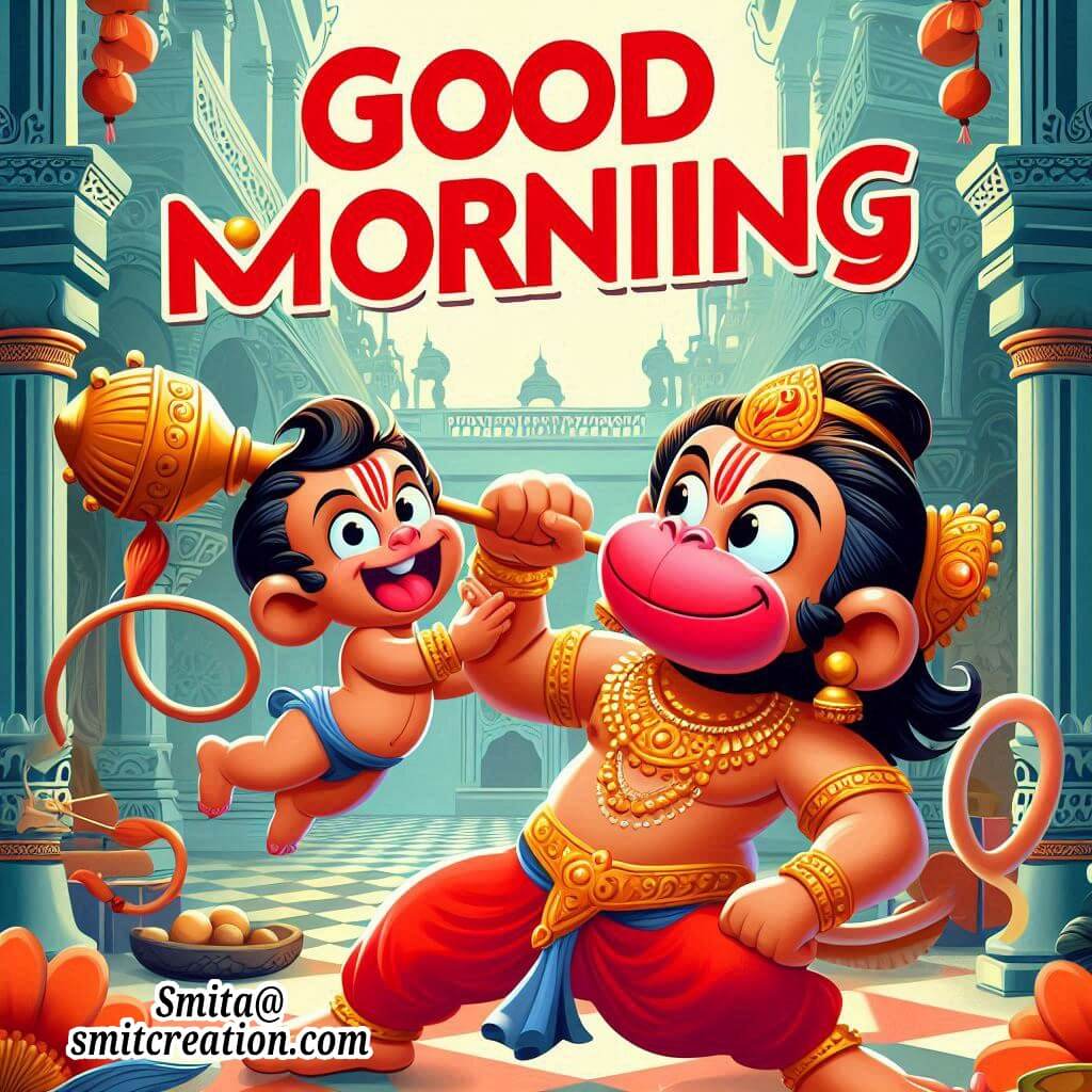 Baby Hanuman Playing Morning Image