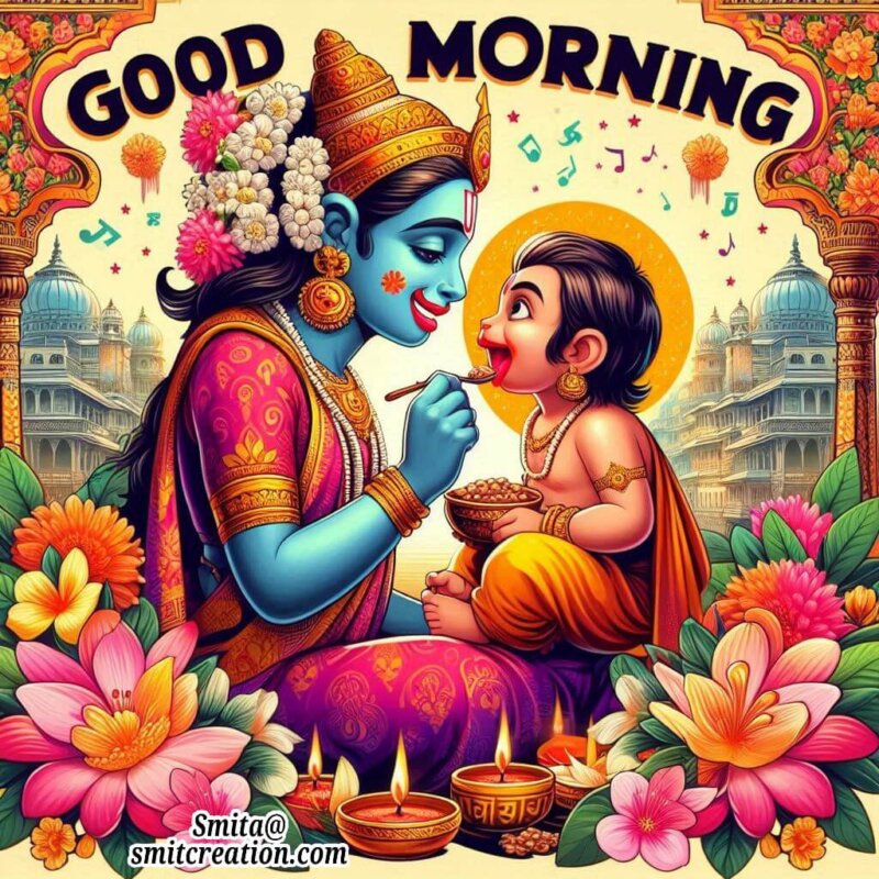 Good Morning Bal Hanuman Ji Image With Flowers