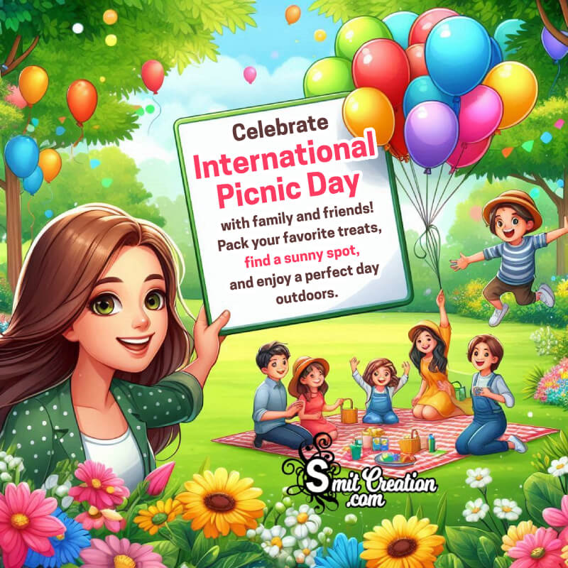 Happy International Picnic Day Wishing Photo