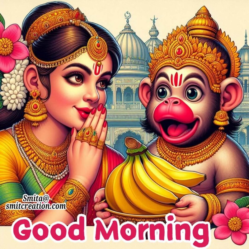 Morning Bal Hanuman With Banana Photo