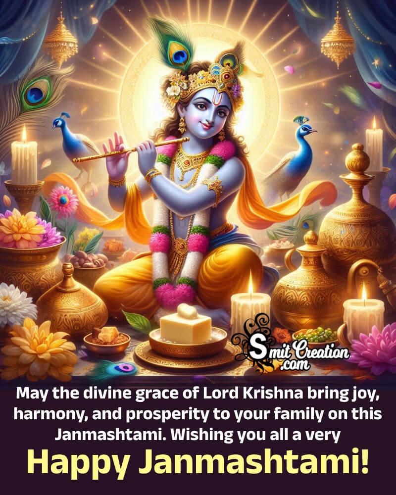 Blessed Krishna Janmashtami Message Pic