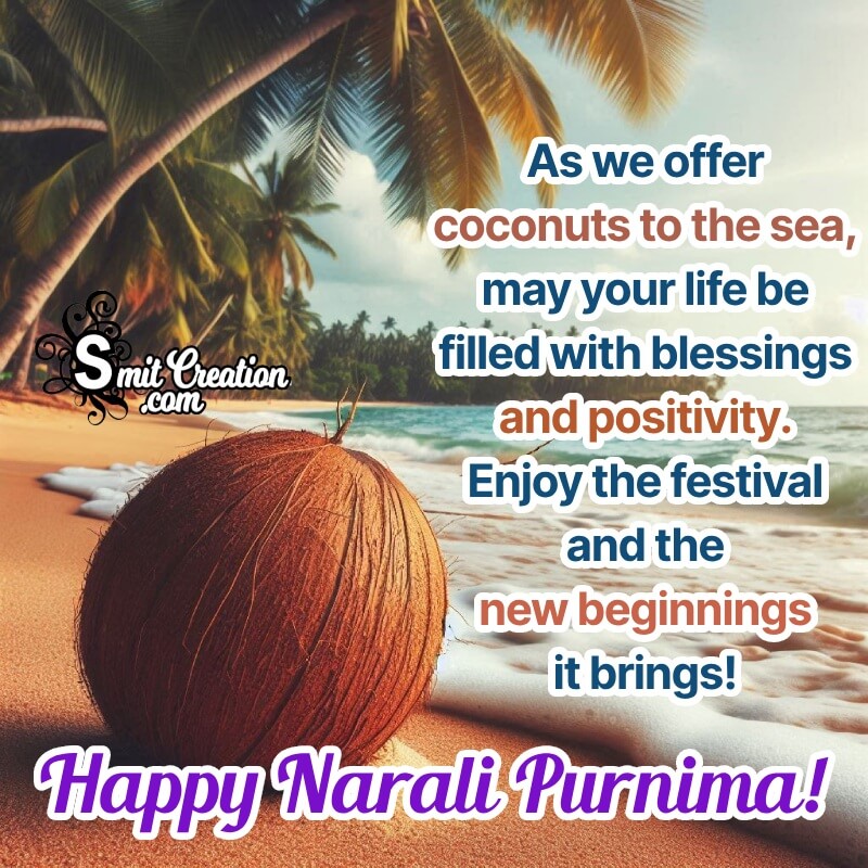 Happy Narali Purnima Blessed Message Pic