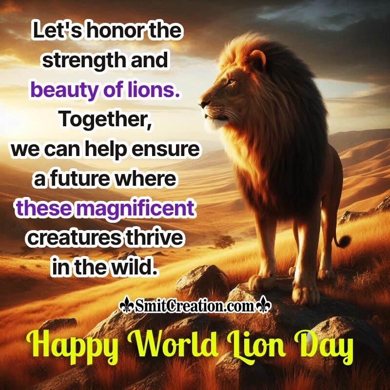 Happy World Lion Day Greeting Picture