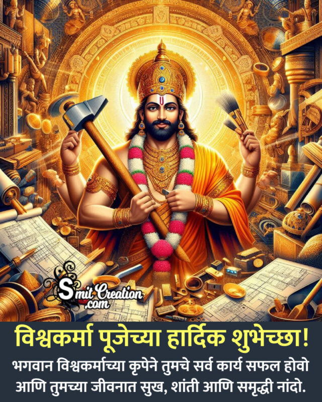 Blessed Vishwakarma Jayanti Wish Photo In Marathi