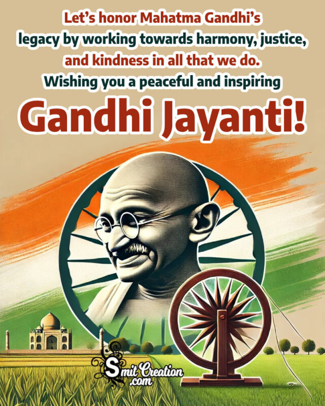 Happy Gandhi Jayanti Honor Message Pic