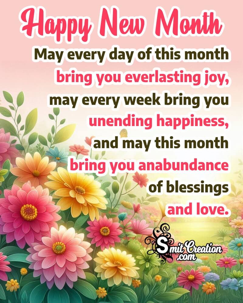 Happy New Month Wonderful Message Photo