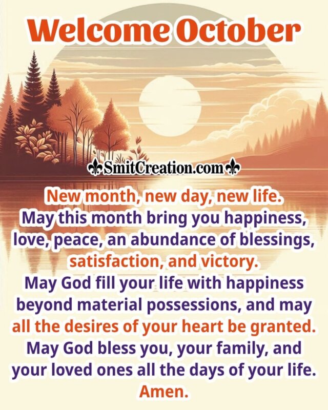 Welcome October Month Message Photo