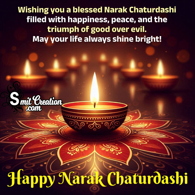 Happy Narak Chaturdashi Blessed Wishing Photo