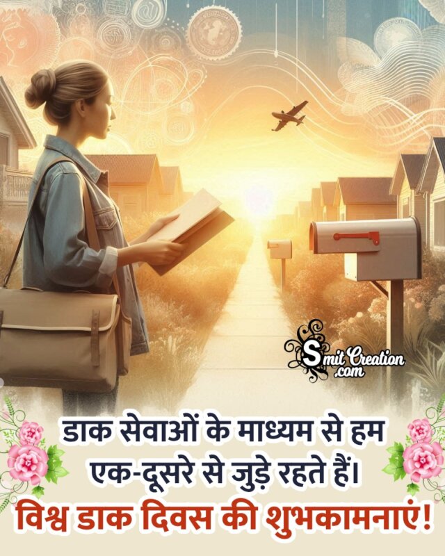 World Post Day Hindi Wish Picture