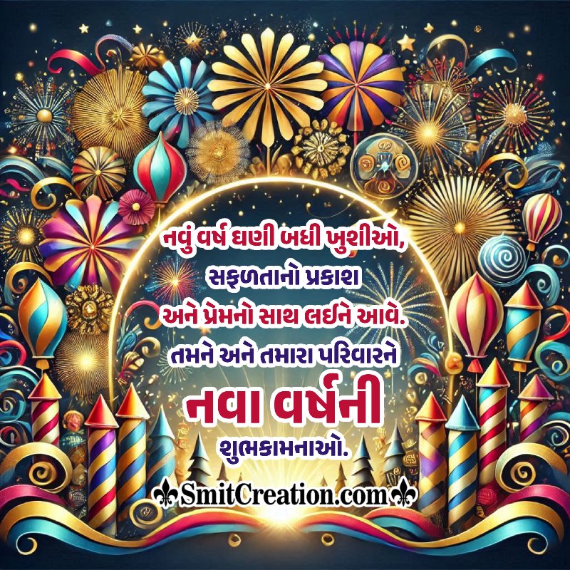 Happy New Year Gujarati Greeting Pic