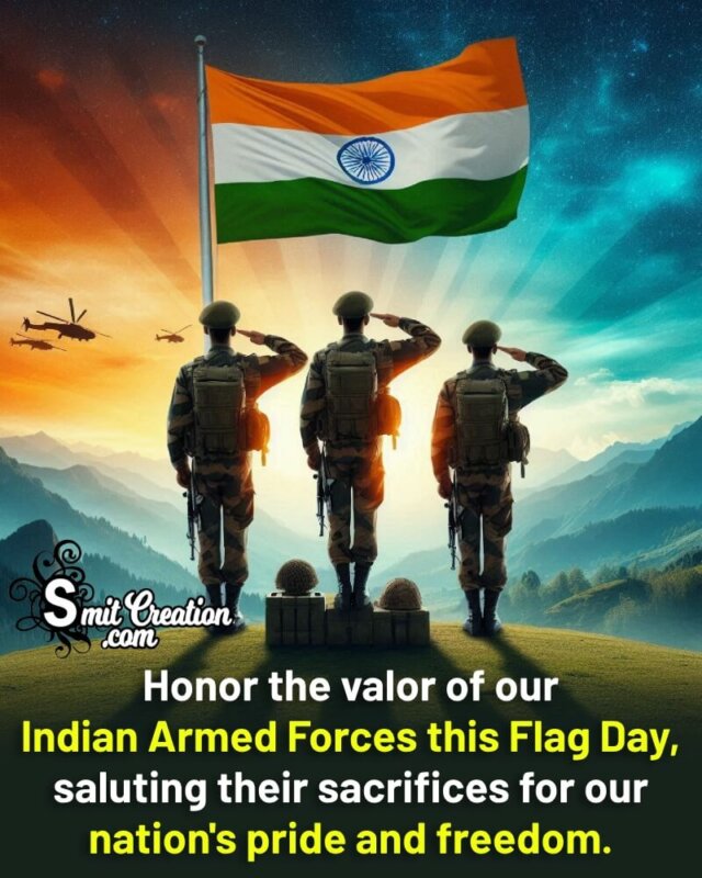 Indian Armed Forces Flag Day Best Message Image